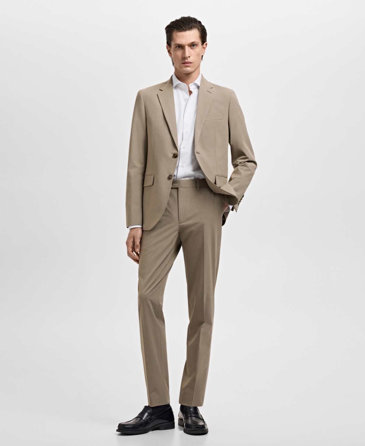 Mango Slim Fit Poplin Button-up Shirt In White