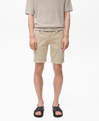 MANGO - Men's Slim-Fit Denim 11.61" Bermuda Shorts