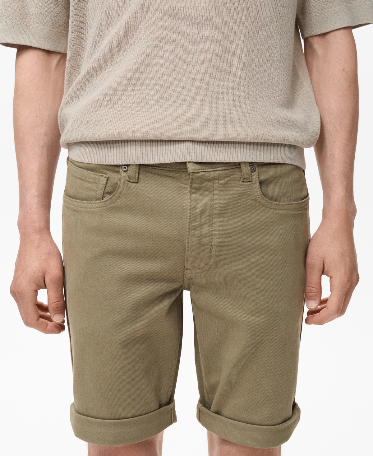 Men's Slim-Fit Denim 11.5" Bermuda Shorts - Sand