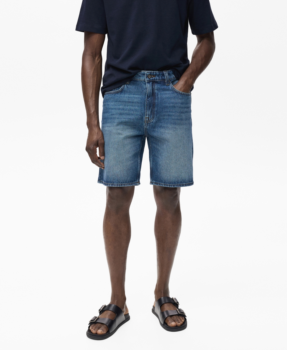 Men's Regular-Fit 9" Denim Shorts - Dark Blue
