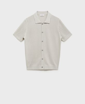 Men's Openwork Detail Cotton Shirt