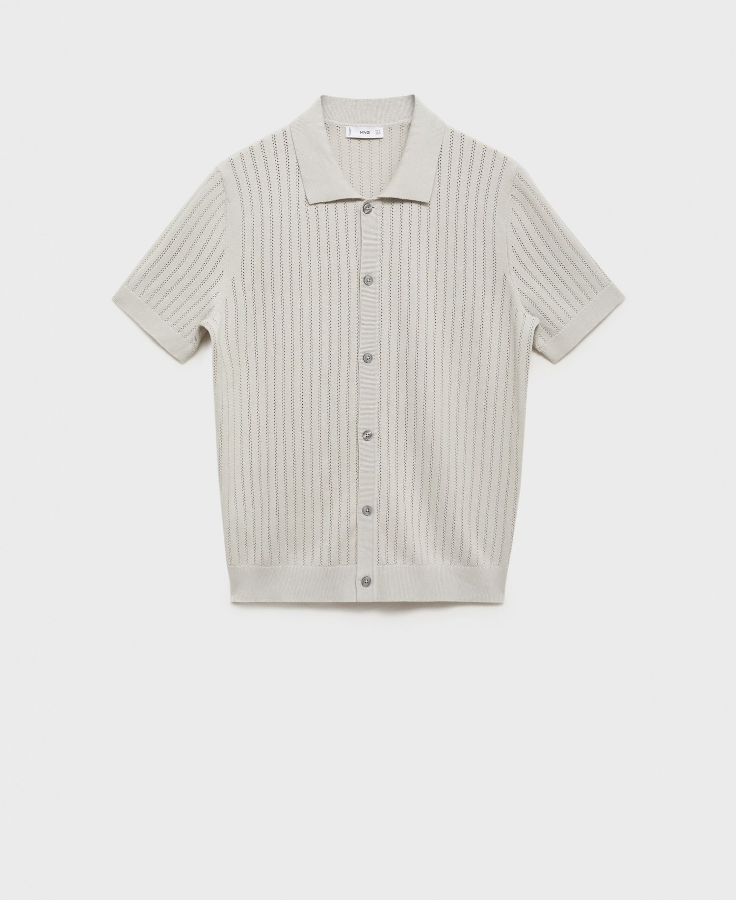 Men's Openwork Detail Cotton Shirt