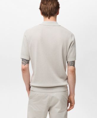 Men's Ribbed Knit Polo Shirt