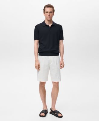 Men's Ribbed Knit Polo Shirt
