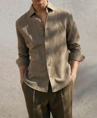 Men's Linen Pinstripe Shirt