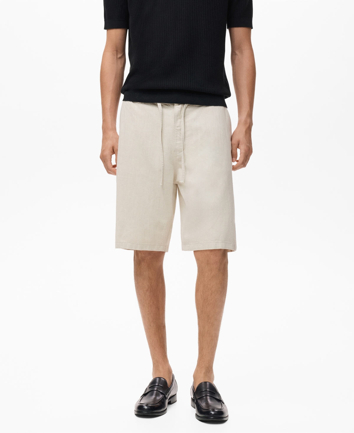 Men's Linen 9.5" Bermuda Shorts - Ecru