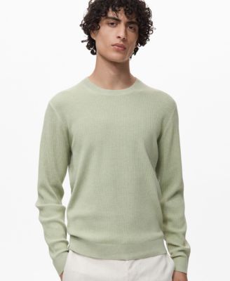 Men's Fine Rib-Knit Cotton Sweater