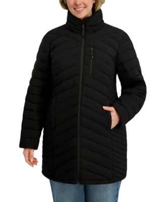 Plus Size Hooded Water-Resistant Puffer Coat
