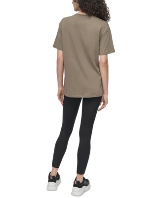 Sport Women's Varsity Satin Logo Oversized Cotton T-Shirt 