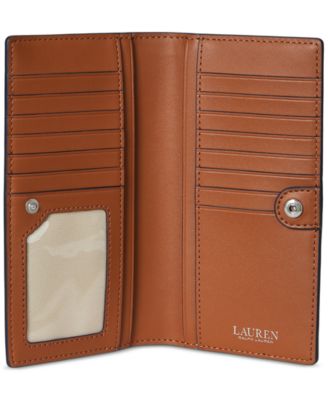 Lauren Ralph Lauren Two-Tone Crosshatch Leather Slim Wallet