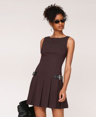 Boat-Neck Sleeveless Short Fit & Flare Dress