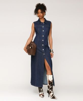 Avec Les Filles - Women's Sleeveless Long Shirtdress