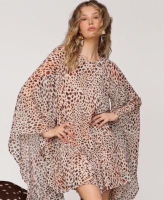 Women's Printed Chiffon Short Shift Dress