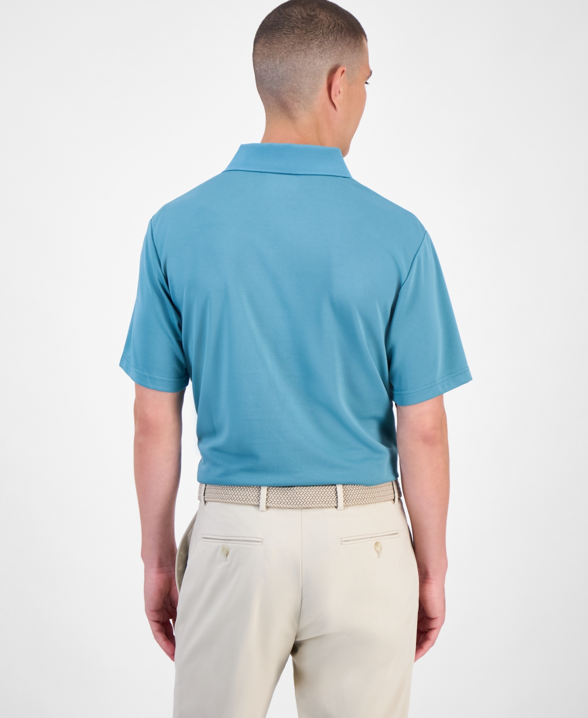 Pga Tour Men's Airflux Regular-fit Mesh Performance Golf Polo Shirt In Blue
