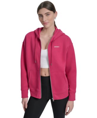 Women's Studded Mini-Logo Full-Zip Fleece Hoodie