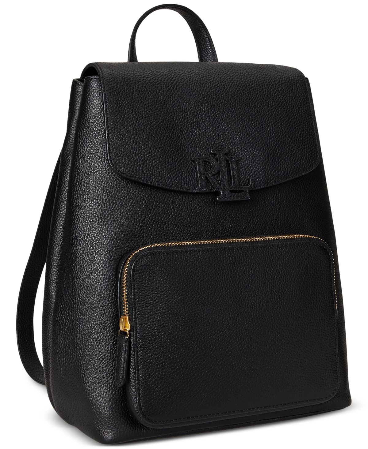 Ralph Lauren Pebbled Leather Small Cameryn Backpack In Black