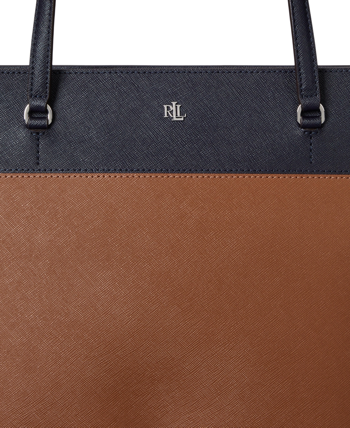 Lauren Ralph Lauren Striped Leather Medium Karly Tote Bag