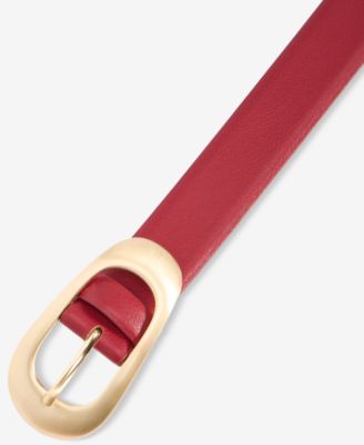 Faux-Leather Oval Buckle Belt, Macy's Exclusive