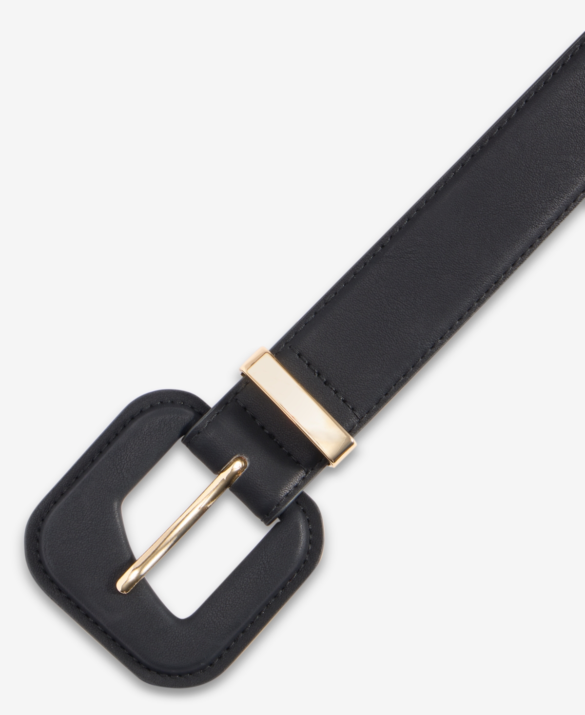 On 34th Asymmetric Buckle Belt, Macy's Exclusive In Black