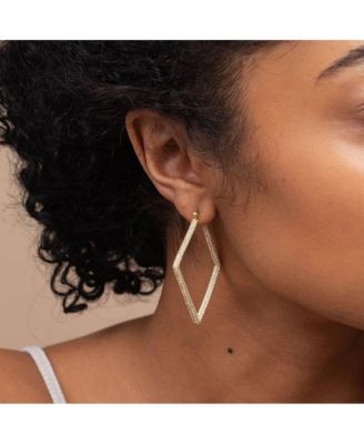 14K Gold-Plated Cubic Zirconia Girl Boss Hoop Earrings 2.0