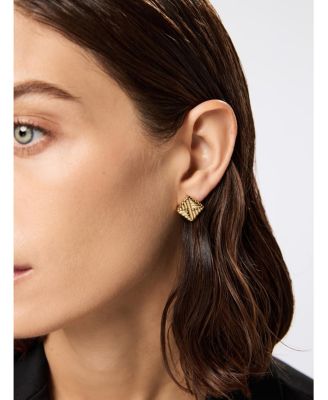 Gold Stud Earrings - Maple