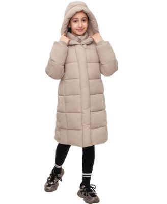 Girls Knee Length Puffer Coat