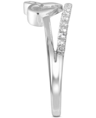 White Topaz 1/4 ct. t.w. Double-Heart Promise Ring in Sterling Silver