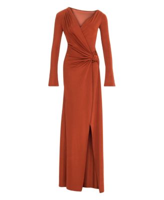 Women's Knot Detail Slit Maxi Dress