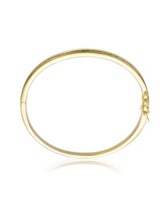14K Gold Plated with Multi-Colored Cubic Zirconia Bangle Bracelet