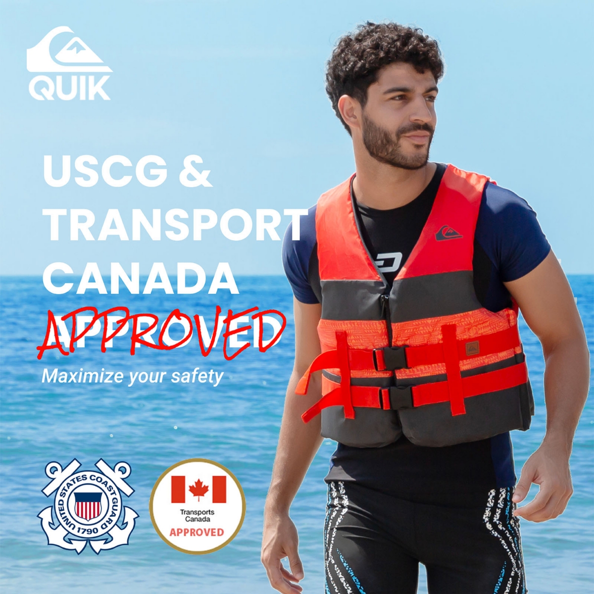Quiksilver Uscg Approved Adult Life Vest