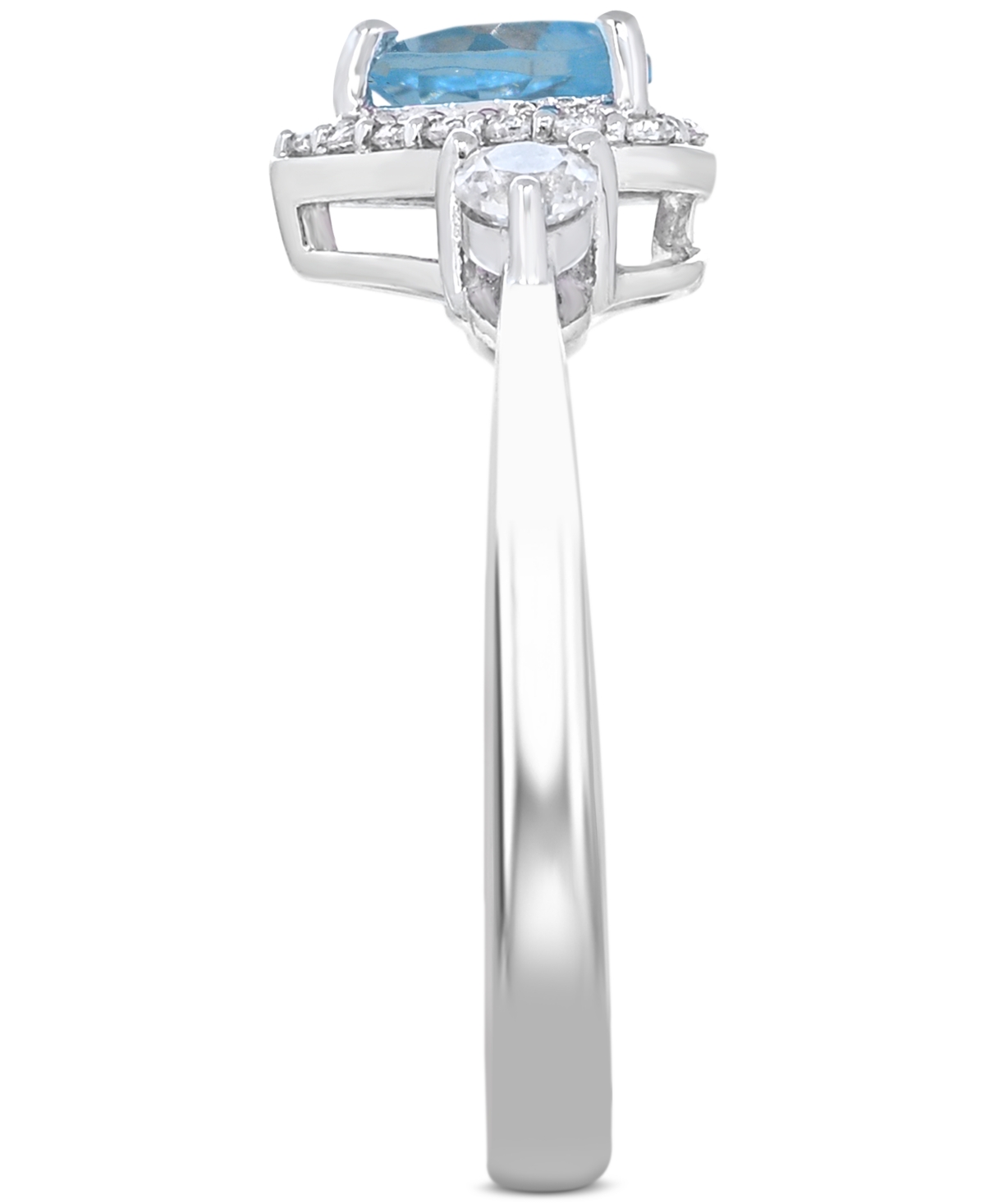 Macy's Amethyst (5/8 Ct.t.w.) And White Topaz (1/2 Ct.t.w.) 'i Love You' Message Ring In Sterling Silver In Blue