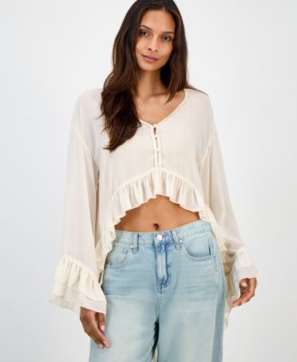And Now This - Women's High-Low Ruffle Top
