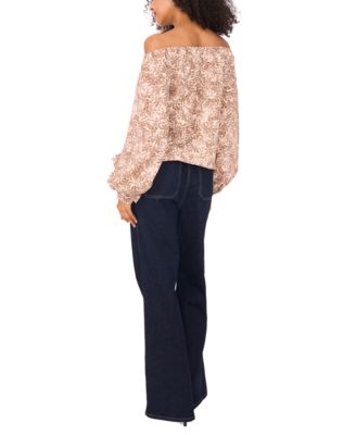 Women's Printed Off-The-Shoulder Blouse