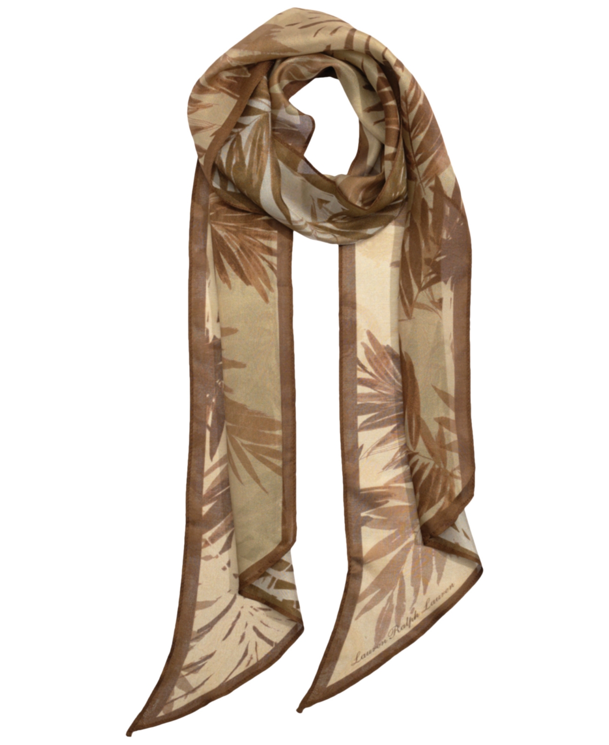 Tonal Leaf Oblong Scarf - Birch tan
