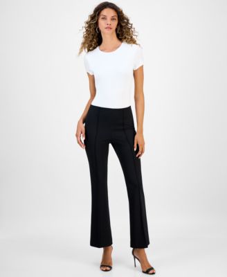Women's Crepe High-Rise Flared-Leg Pants
