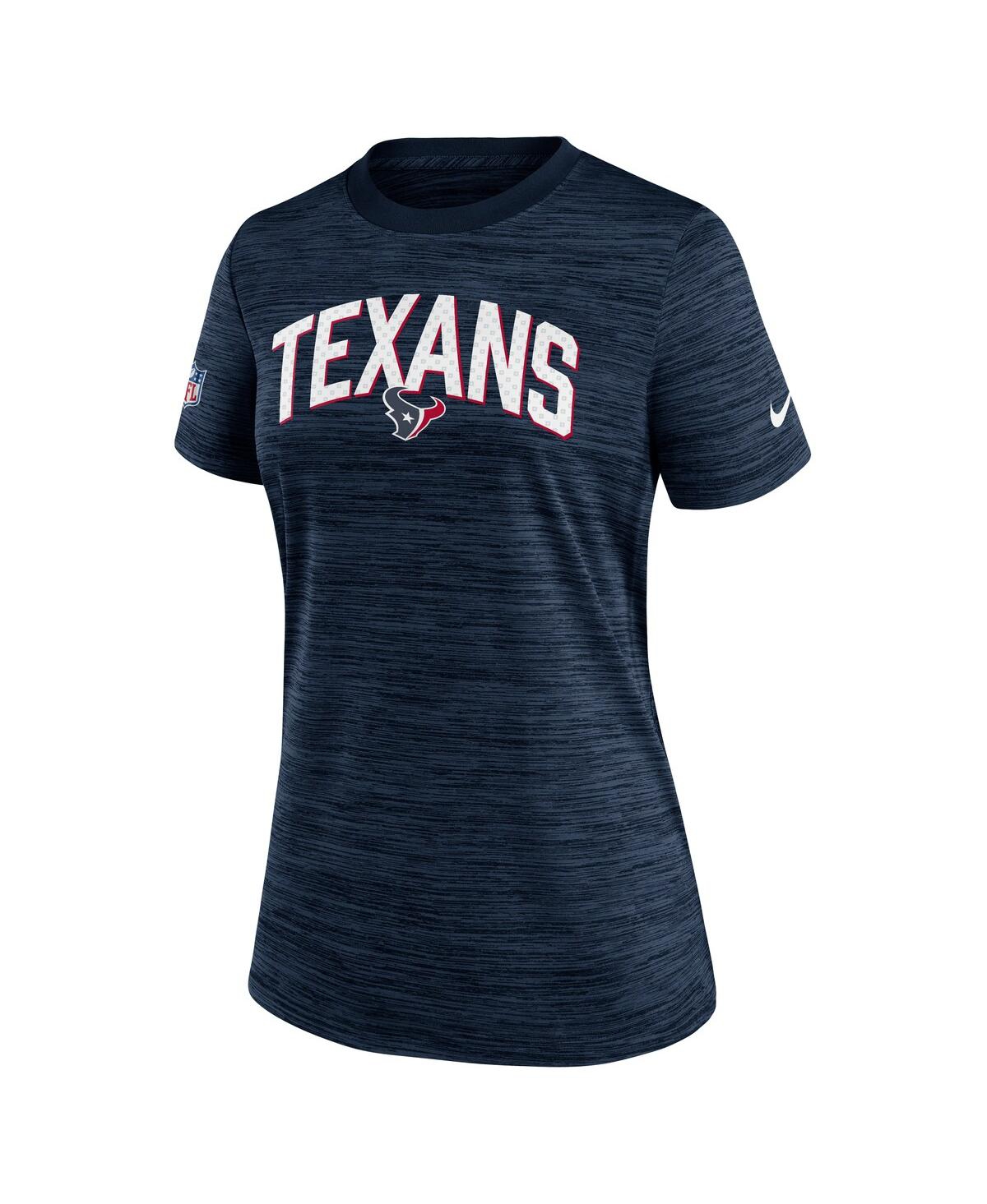 Nike Women's Navy Houston Texans Sideline Velocity Lockup Performance T-shirt In Blue