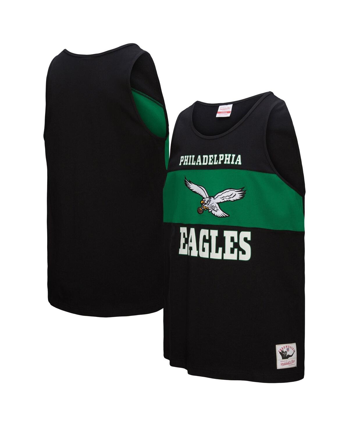 Men's Black Philadelphia Eagles Retro Color Block Tank Top - Black