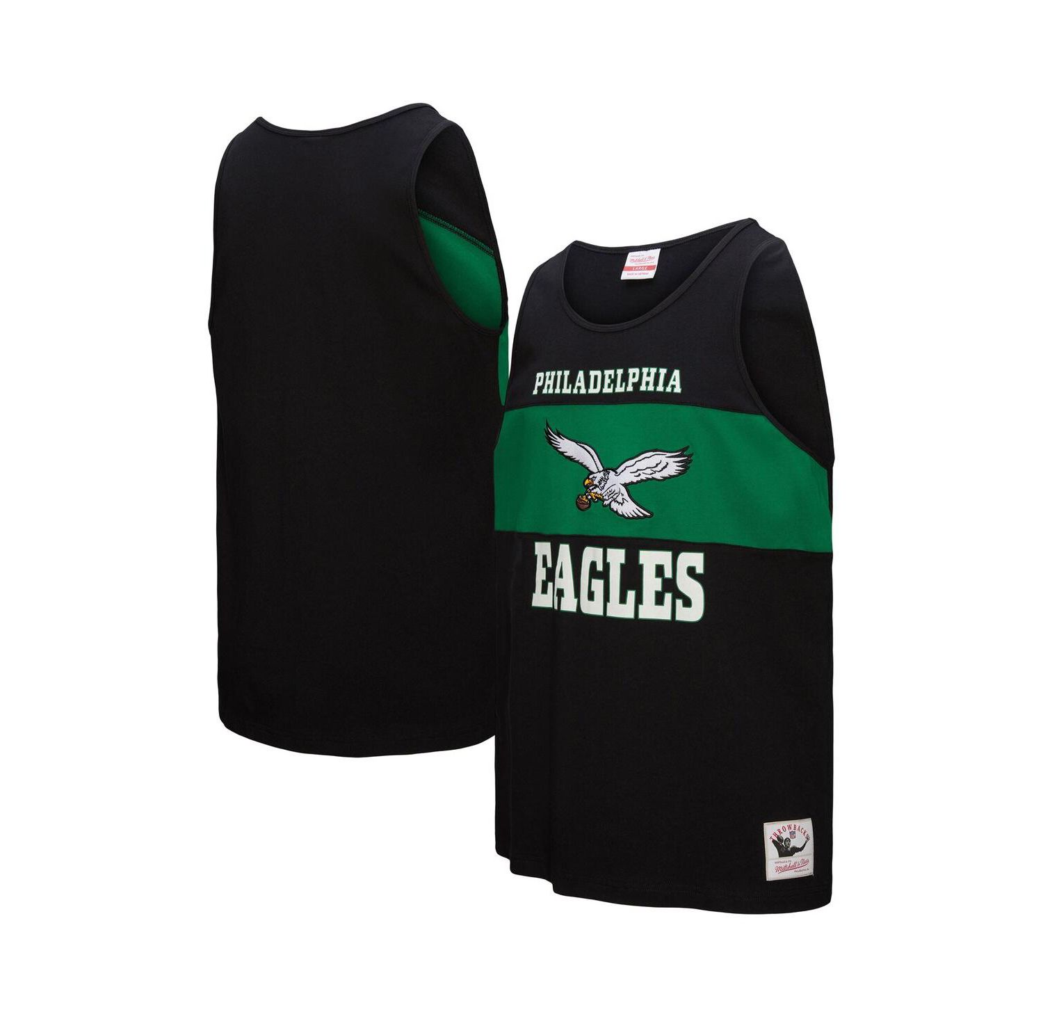 Men's Black Philadelphia Eagles Retro Color Block Tank Top