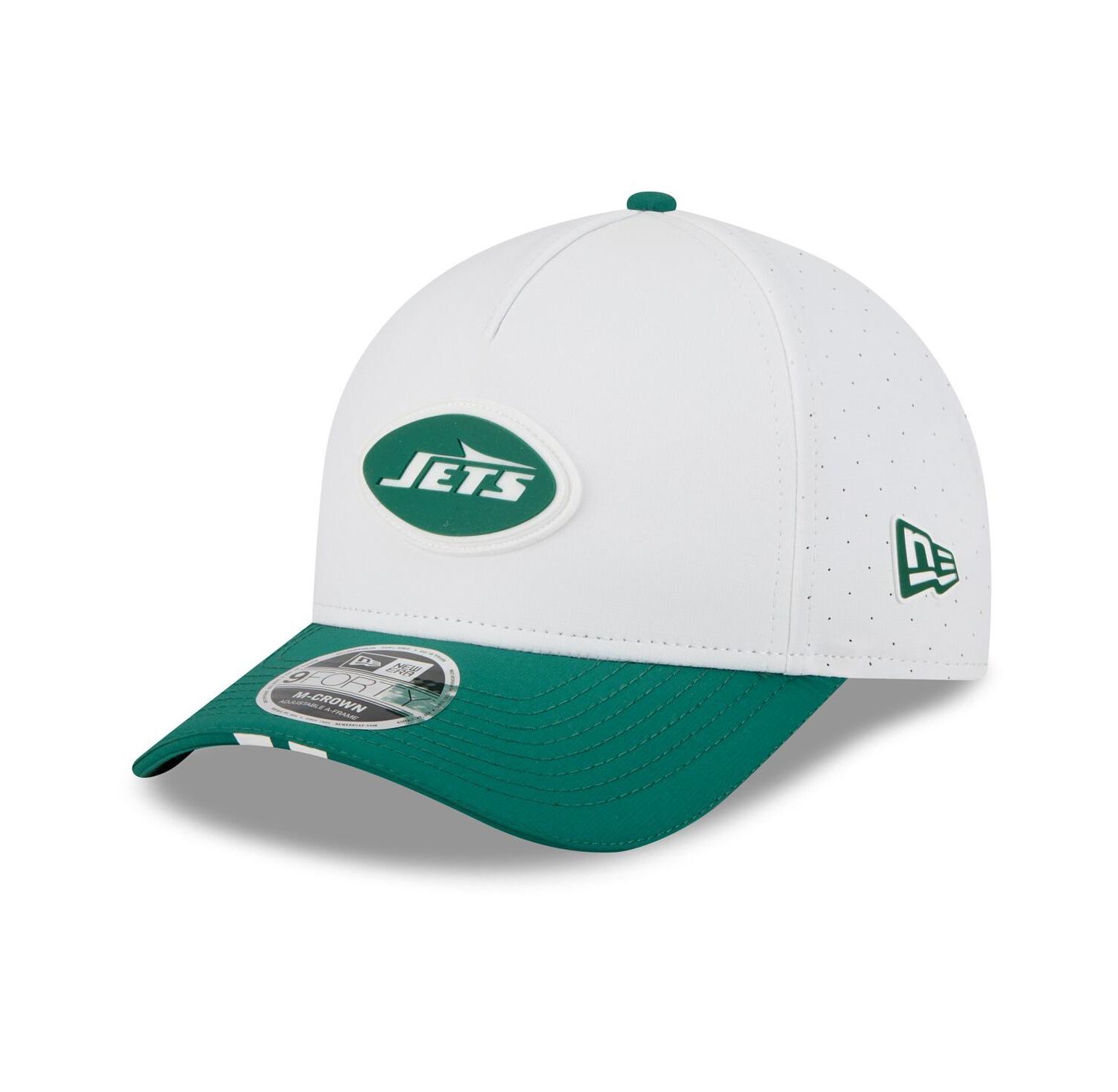 Men's White/Green New York Jets 2025 NFL Training Camp A-Frame 9FORTY Adjustable Hat