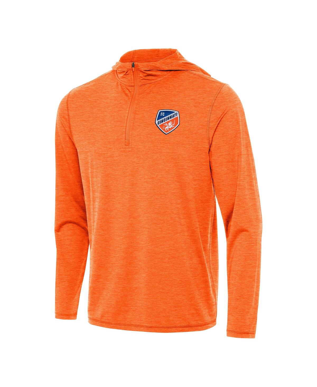 Men's Heather Orange Fc Cincinnati Tidy Quarter-Zip Hoodie - Heather Orange