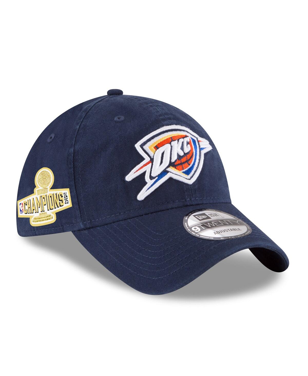 Men's Navy Oklahoma City Thunder 2025 Nba Finals Champions Side Patch 9TWENTY Adjustable Hat - Navy