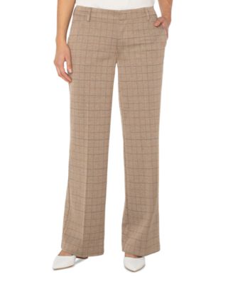 Liverpool Los Angeles - Petite Kelsey Check Wide-Leg Pants