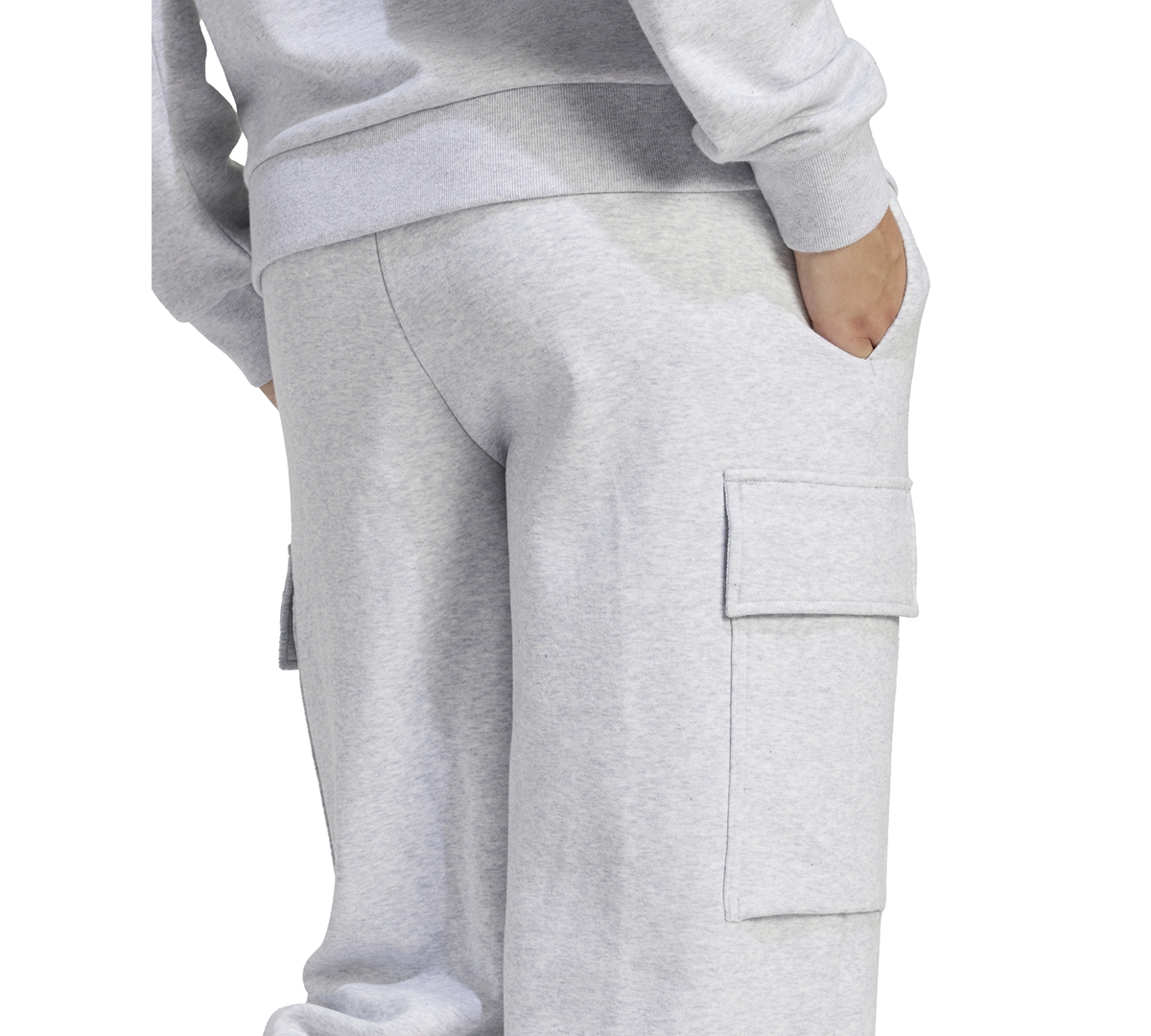 Adidas Originals Women's Essentials Fleece Cargo Sweatpants In Gray