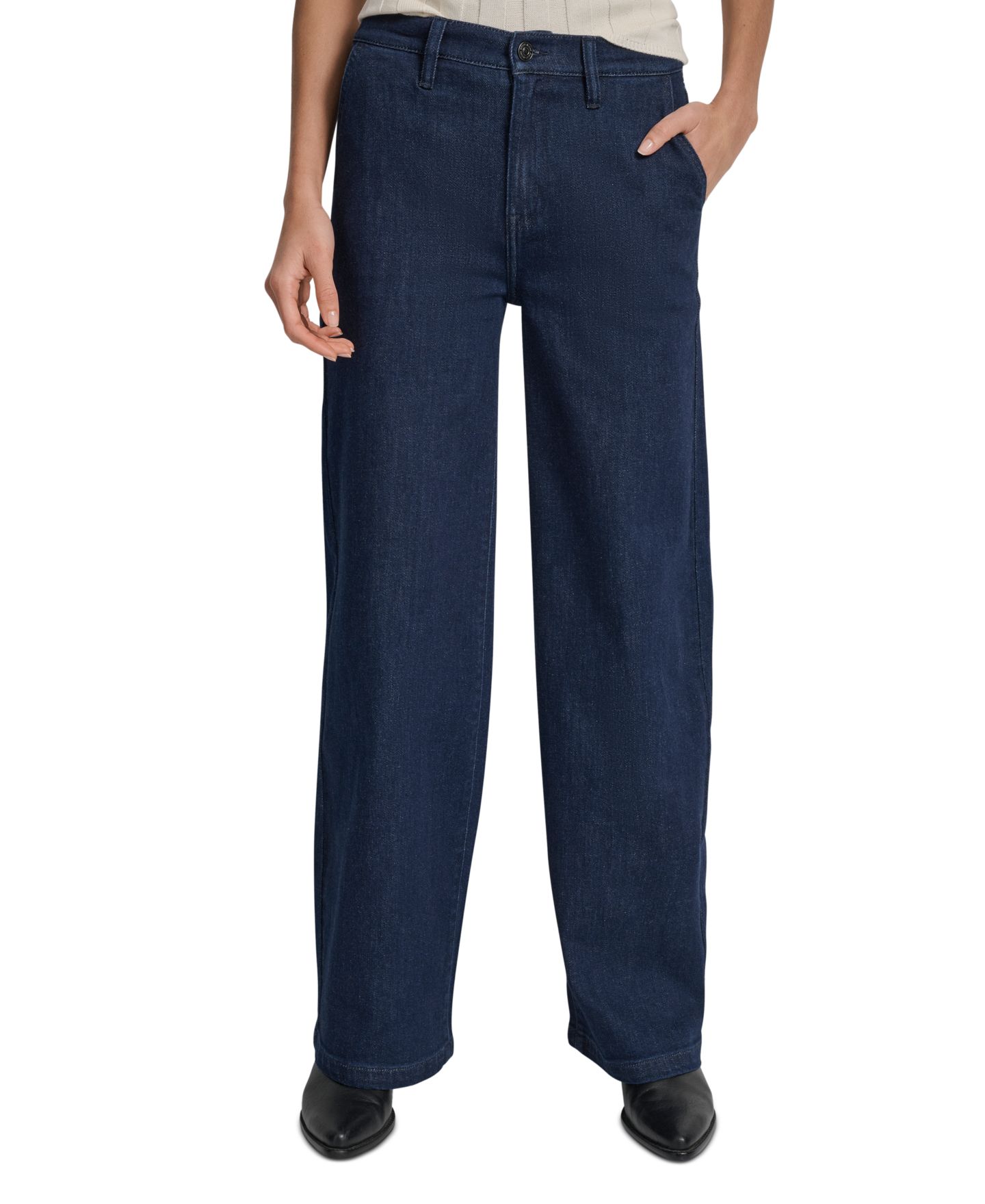 DKNY Jeans Женские джинсы DKNY с высокой посадкой в стиле классических брюк, для невысоких, цвет: Lexington — фото 1
