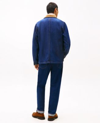 Men's Indigo Denim Cord Trim Chore Jacket