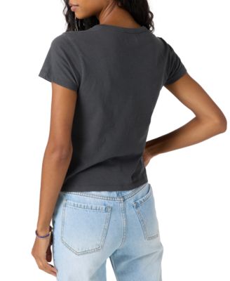 Juniors' Shelly Graphic Cotton Crewneck T-Shirt 