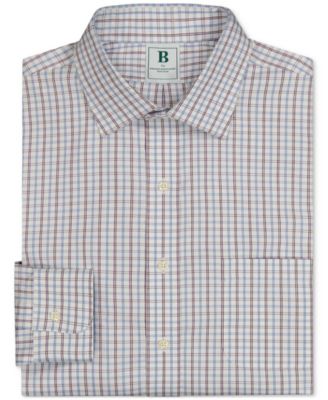 Brooks Brothers Men's Regular-Fit Spread Collar Windowpane Dress Shirt
