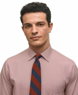 Brooks Brothers Men's Regular-Fit Spread Collar Micro-Houndstooth Dress Shirt