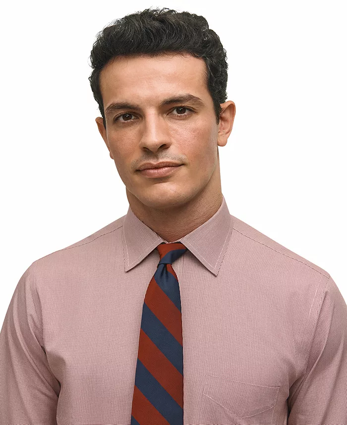 Men's Regular-Fit Spread Collar Micro-Houndstooth Dress Shirt - thumbnail 2