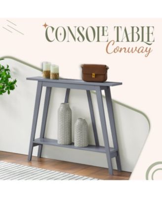 Conway Console Table Functional Narrow Wood Accent Entryway Table with Storage Shelf